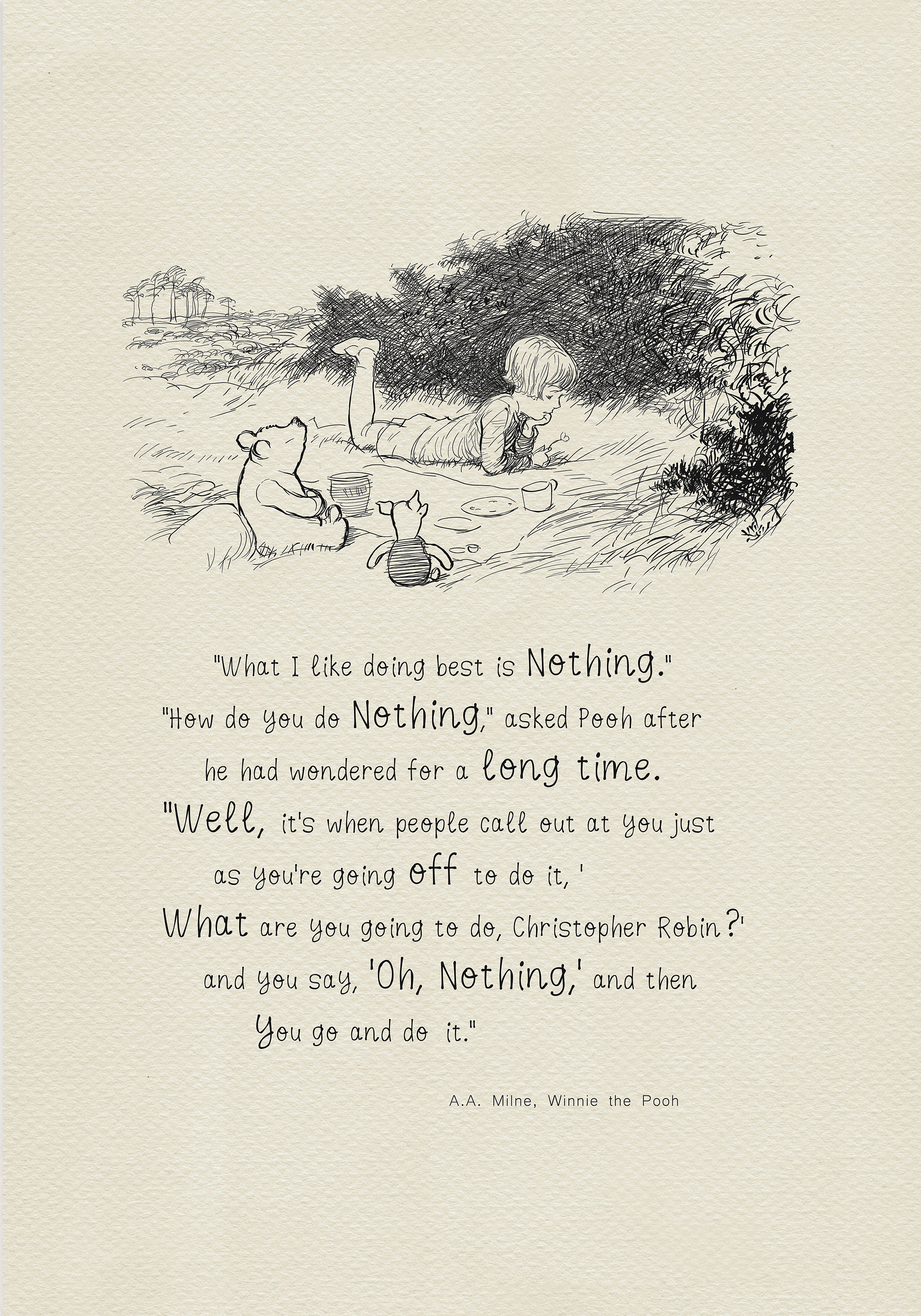 Winnie The Pooh Best Quotes What I Like Doing Best Is Nothing Winnie The Pooh Quotes | Etsy Nederland