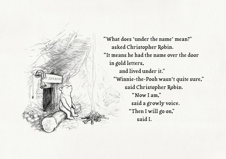 Mr Sanders Winnie the Pooh Quotes Horizontal Classic Vintage - Etsy