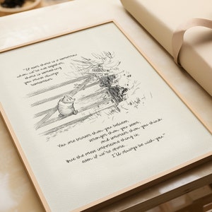 If ever there is tomorrow... Winnie the Pooh Quotes classic vintage style poster print 05 image 2