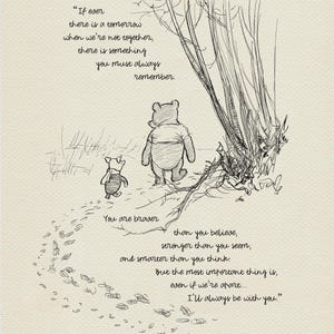 You are braver than you believe - Winnie the Pooh Quotes - classic vintage style  poster print #03