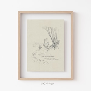 If there ever comes a day... Winnie the Pooh Quotes classic vintage style poster print 04 image 7