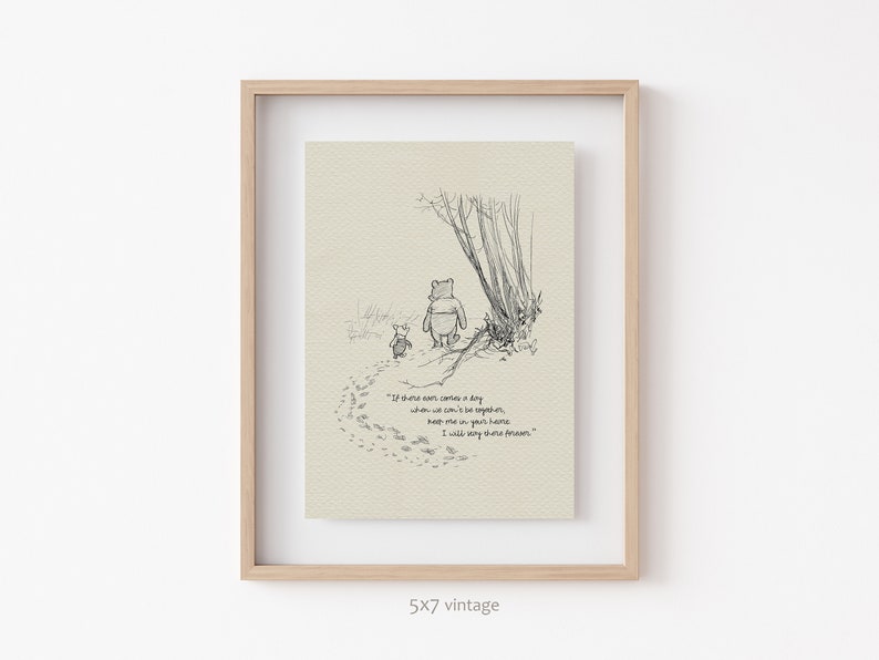 If there ever comes a day... Winnie the Pooh Quotes classic vintage style poster print 04 image 7