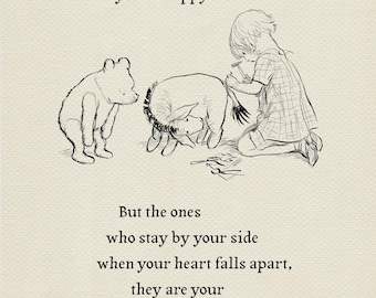 Winnie the Pooh Print, Eeyore verliert einen Schwanz, Vintage Style Art