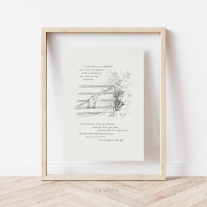 If ever there is tomorrow... Winnie the Pooh Quotes classic vintage style poster print 05 image 8