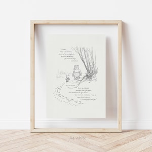 You are braver than you believe Winnie the Pooh Quotes classic vintage style poster print 03 image 7