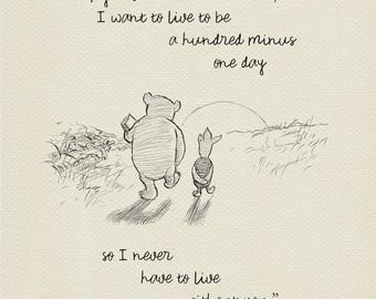 Winnie Puuh Print: Hochzeitsgeschenk, Vintage Style Wall Art