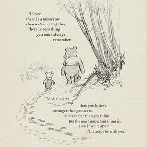 You are tapfer than you believe - Winnie Puuh Zitate - klassisches Poster im Vintage Stil #03a