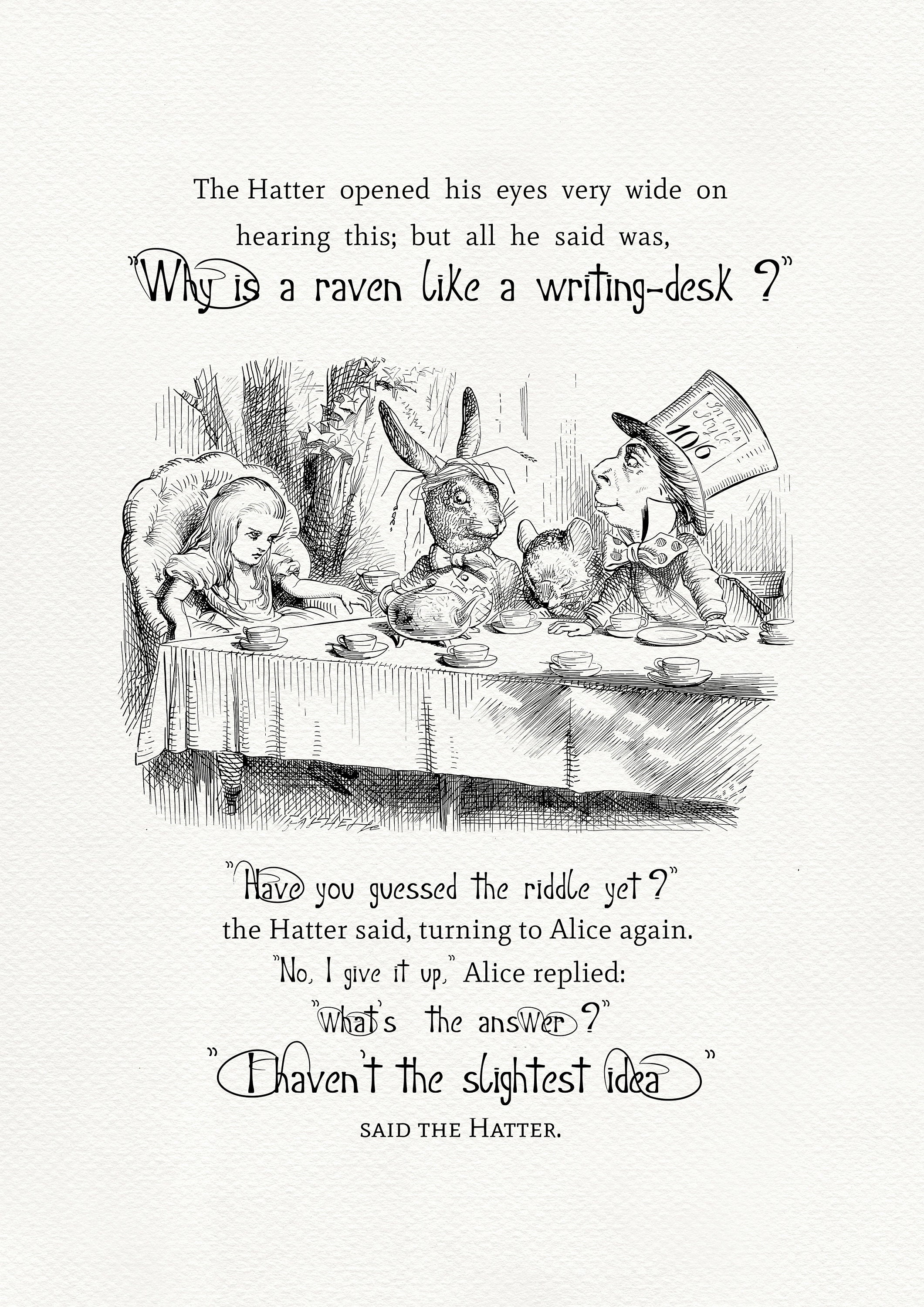 Why is a Raven Like a Writingdesk Alice's Adventures Etsy