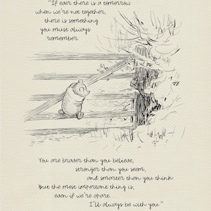 If ever there is tomorrow...  Winnie the Pooh Quotes - classic vintage style  poster print #05