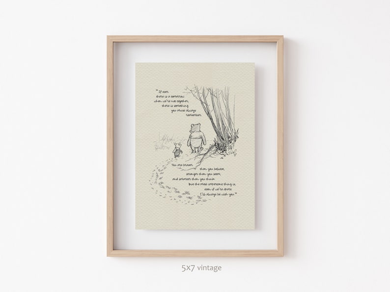 You are braver than you believe Winnie the Pooh Quotes classic vintage style poster print 03 image 9