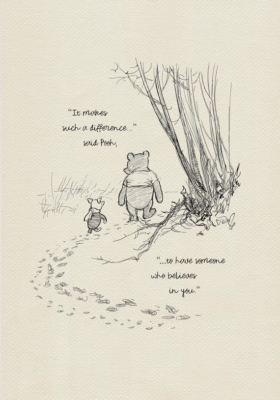 Winnie the Pooh Quote Print: Vintage Style Nursery Decor #99
