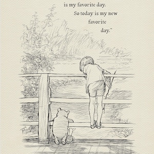 Any day spent with you...  Winnie the Pooh Sayings - Nursery Wall Art Decor Classic Vintage style Gift Print Pooh Poster #285a