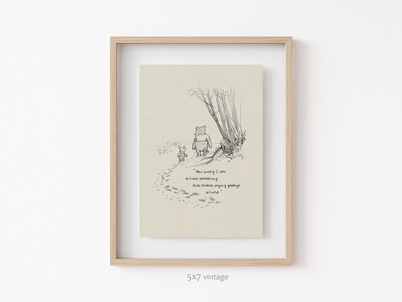 How Lucky I Am to Have Something That Makes Saying Goodbye so Hard Winnie  the Pooh Quotes Classic Vintage Style Print 107 - Etsy