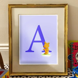Impressões personalizadas para berçário de sala de jogos com arte original do alfabeto desenhado à mão, letra inicial 5 x opções incluídas Downloads ilimitados