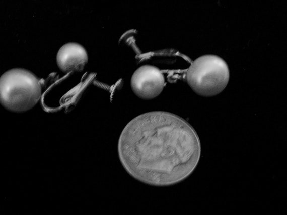 Vintage Signed Richelieu Pearl Dangle Drop Earrin… - image 4