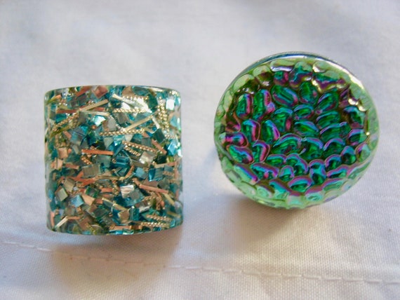 Vintage 50s Confetti & Carnival Glass Earrings - image 4