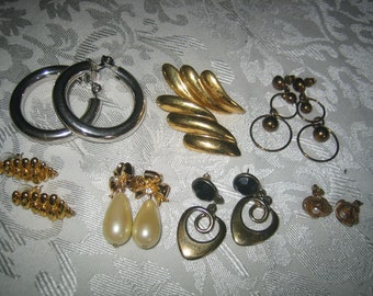 Vintage Stuning Lot of 7 Pair Pierced Earrings