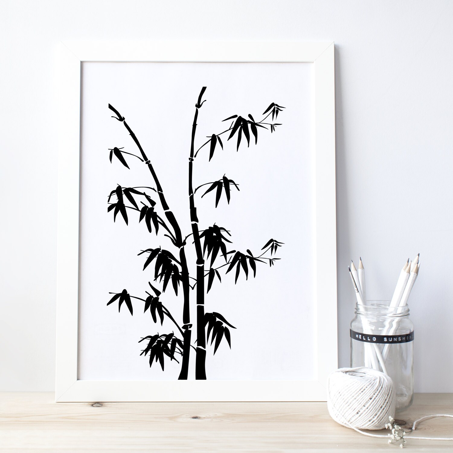 Bamboo Wall Art Bamboo wall art Bamboo print set Bamboo Etsy