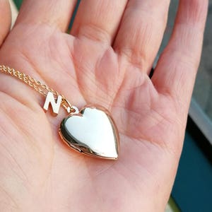 Collar con medallón de corazón, dije de medallón de corazón, inicial personalizada, piedra de cumpleaños, collar dorado para mejor amiga, mejor amiga, regalo de San Valentín