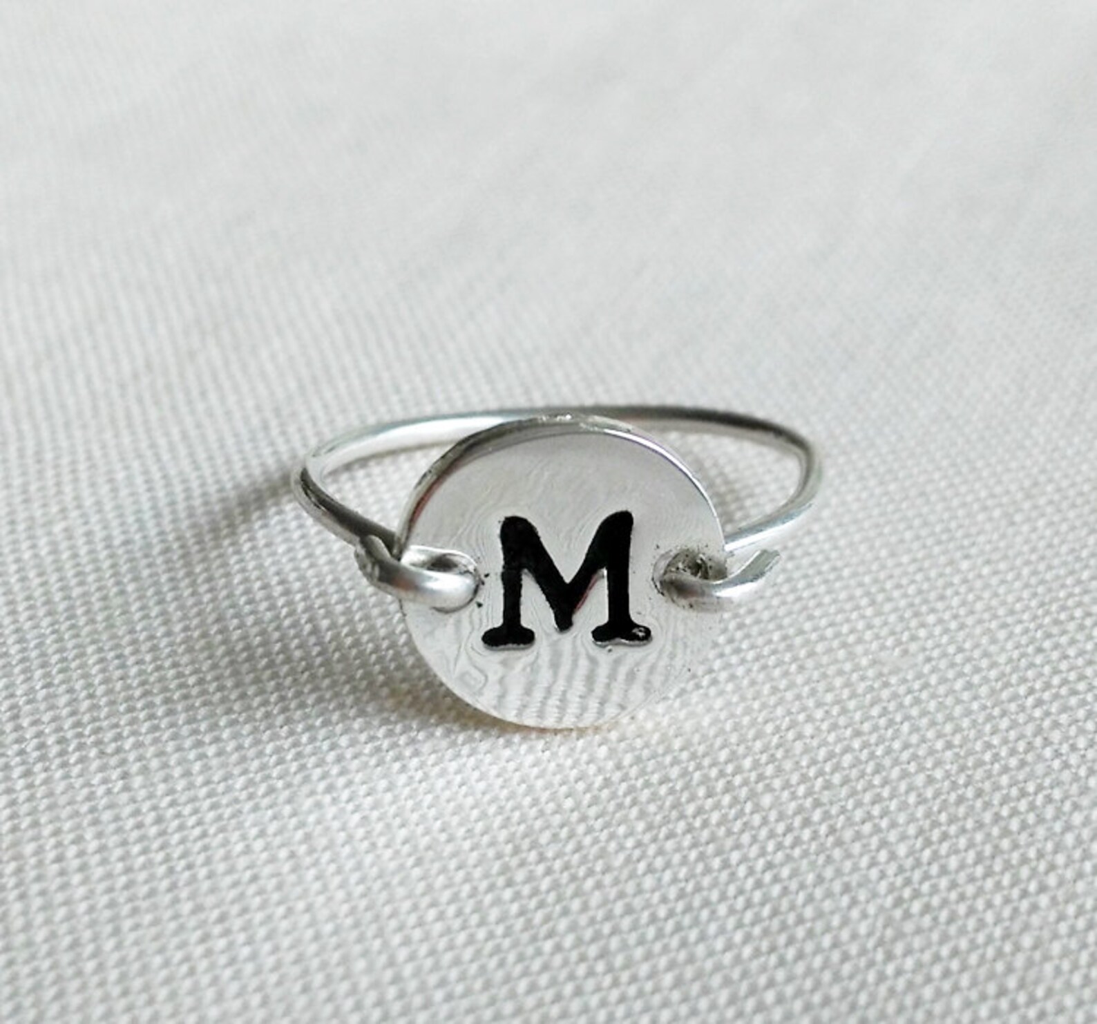 Initial Ring, 925 Sterling Silver Wire Connect Silver Brass Letter ...