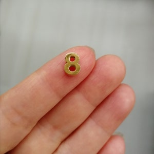 8X6x3mm 3D Número Charm, Aço inoxidável Prata Número Charm, dourado, rosa dourado Número Personalizado Lucky Number Charm, Conta