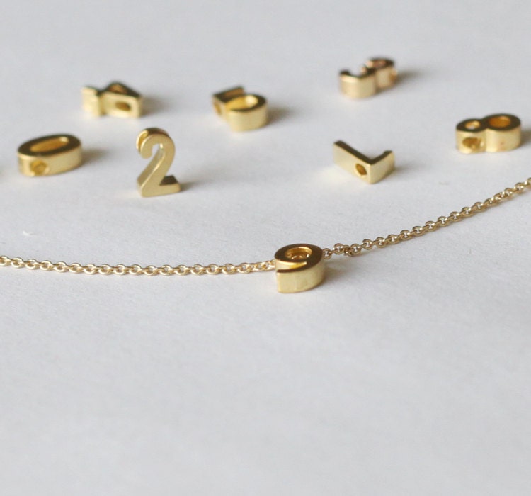 7X5mm Mini 3D Number Charm Matte Golden Number charm Can Etsy