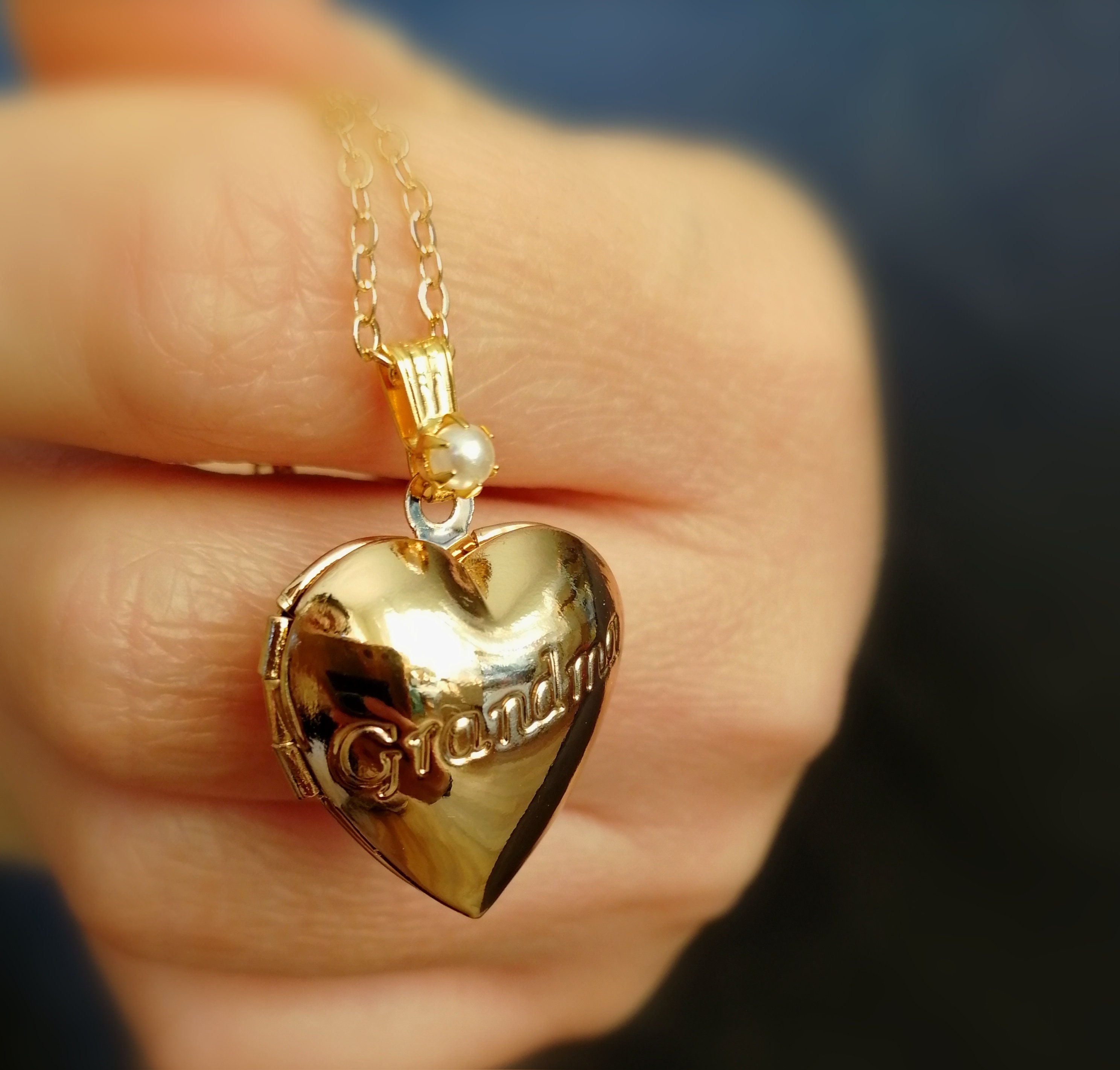 Grandma Heart Locket Charm Gift 
