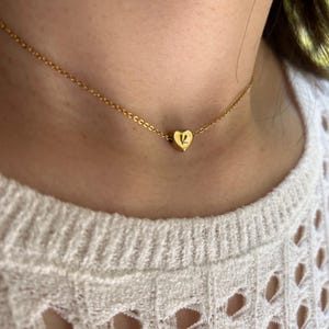 Dije de letra de corazón con inicial personalizada, piedra de cumpleaños, collar de cadena minimalista para mejor amiga, regalo de BFF, regalo para ella