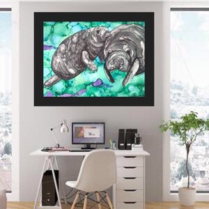Manatees Abstract Original Alcohol Ink Painting - Etsy