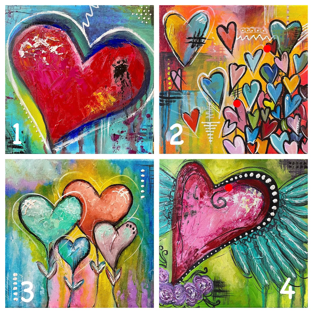 Heart Art Series - Acrylic 10”x 10” on Canvas - Heart Painting