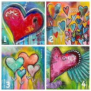 Heart Art Series - Acrylic 10”x 10” on canvas - Heart Painting - Love - Valentines Day