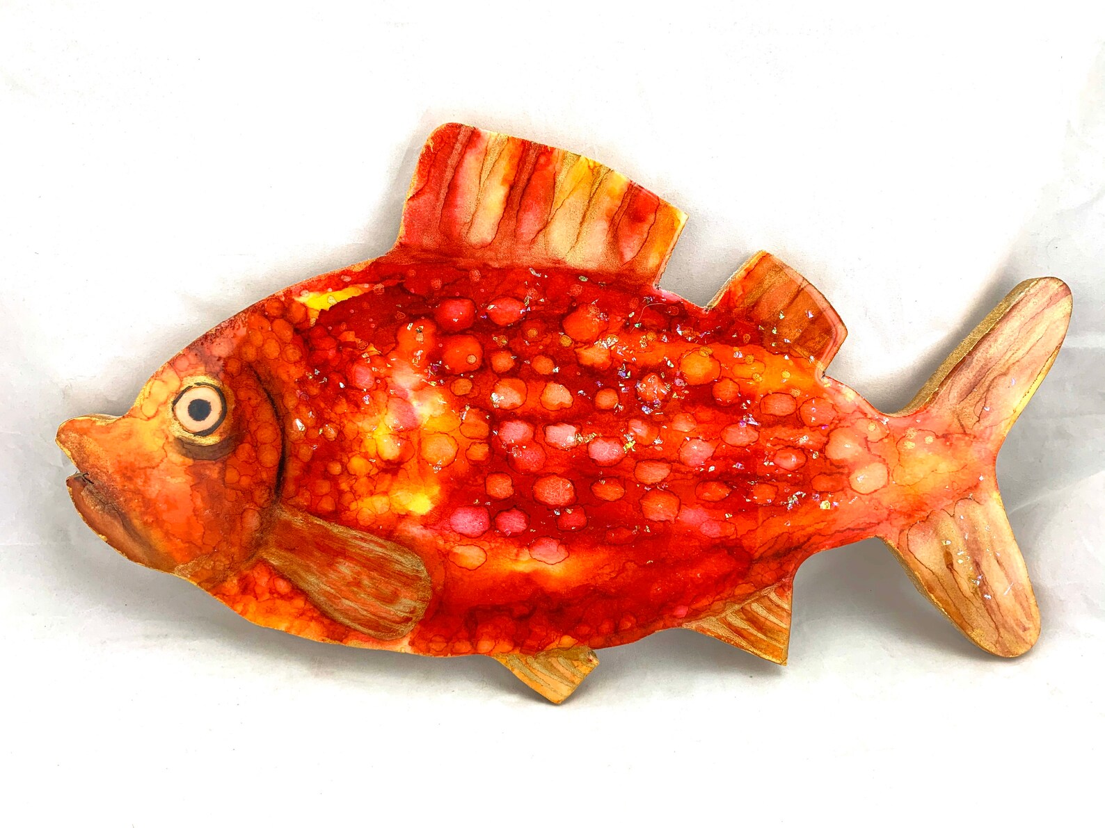 Abstract Fish Wall Art Red Etsy