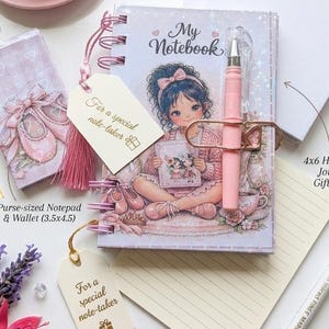 Pastel Whimsical Notebook Set – 4x6 Hardcover Journal, Mini Notepad, Holographic Finish