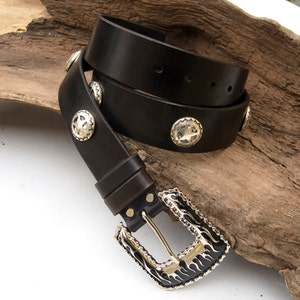 Leather Belt for men, Motocycle belt, Black rocker belt, Top quality vegetable tanned leather, Engraved leather belt
