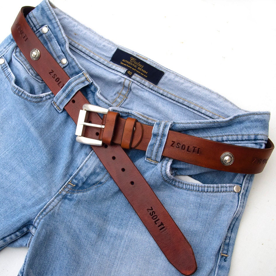 Leather Belt for Men Personalized Leather Belt Antiqued Top - Etsy