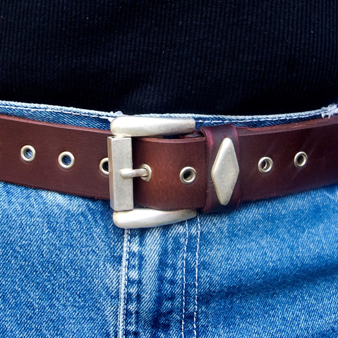 Men's Leather Belt Buffalo Leather Belt Dark Brown - Etsy