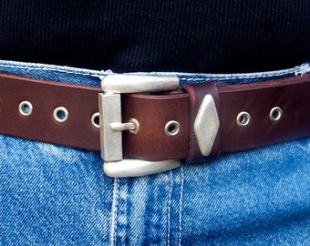 Men's Leather Belt, Buffalo leather belt, Dark brown leather belt, Rustic belt