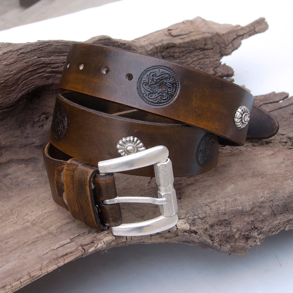 Men's Leather Belt Dark Brown Rustic Leather Belt Hand - Etsy Norway