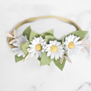 Daisy Crown, Flower Crown, Daisy Headband, Baby Nylon Headbands, Floral Crown, Flower Headband