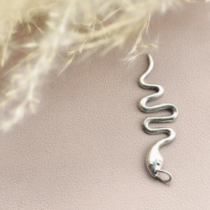 Sterling Silver Snake Pendant - Handcrafted 925 Charm
