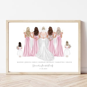 Bridal Party Wedding Group Bride Squad Tribe Hen Party Favours Print Gift Flower Girl Bridesmaid Maid of Honour Personalised Friends Shower