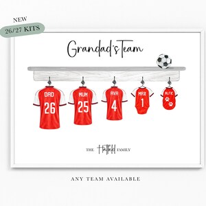 Our Dream Team Football Print Family Team A4 or A3 Size Dad Grandad Gifts for Him Football Shirt Print Father Christmas Birthday bild 1