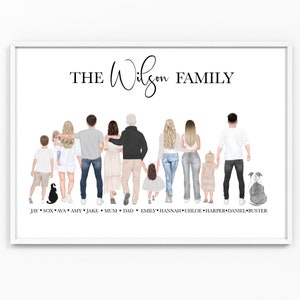 Surname | Family | Print | A4 | A3 | Print | Our Family | Gift | Gifting | Prints | Photo | Neutral | Grey | Home Decor | Personalised  Back