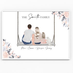 Swing | Family | Personalised | Our Family Print | Gift | Mum | Dad | Back | Behind Print | Gifts for Family | Surname | Love | Gifting |