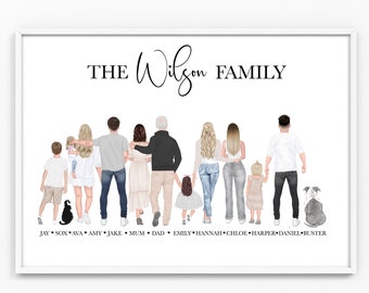 Surname | Family | Print | A4 | A3 | Print | Our Family | Gift | Gifting | Prints | Photo | Neutral | Grey | Home Decor | Personalised  Back