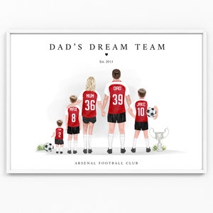 Football Family | Any Team  Kit | Print Team Fathers Day Dad Gift Family  Parents Son Brother Sister Gift A4 A3 Digital Soccer Football Club