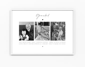 Personalised Grandad Gift from Grandchild | A4/A3 Photo Collage Print | Birthday Gift for Him | Dad or Father Unframed Picture