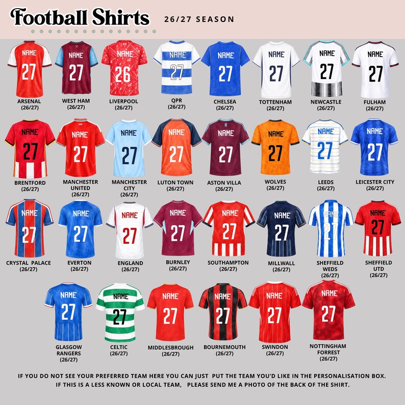 Our Dream Team Football Print Family Team A4 or A3 Size Dad Grandad Gifts for Him Football Shirt Print Father Christmas Birthday bild 2