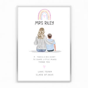 Personalised Teacher Key worked Assistant Teaching School Leavers Leaving Gift Print: Class of [Year] Custom Made Student Nursery