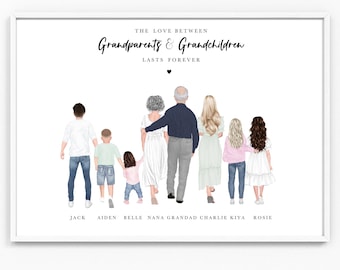 Grandchildren Grandparents Grandad Gran Nan Dad Mum Gift Our Family Gifting Print Personalised Our Family Mothers Day Custom Picture